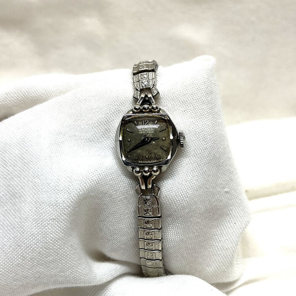 Vintage Gruen Veri-Thin Ladies Watch w/Speidel Bracelet - 10K Gold Filled - Runs